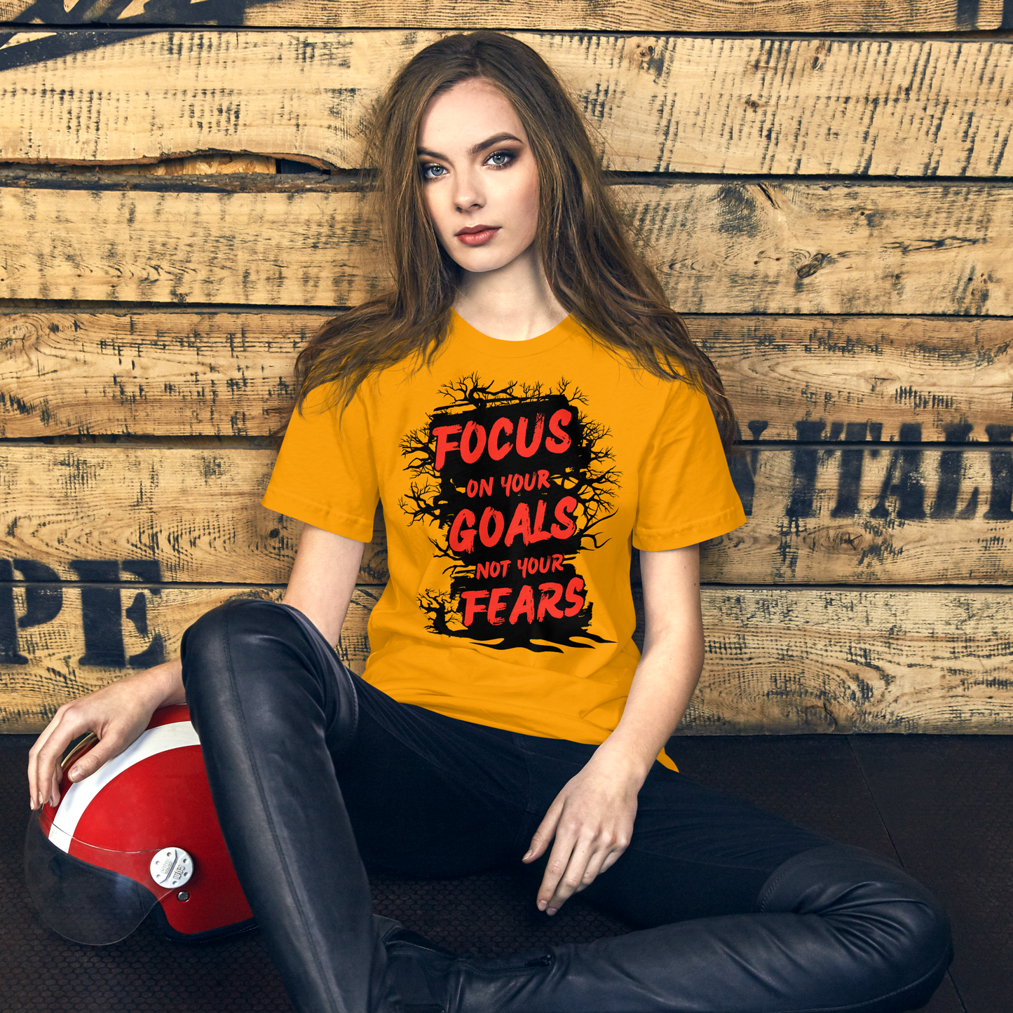 Focus On Your Goals Not On Your Fears | Women Round Neck Half Sleeve T-shirt