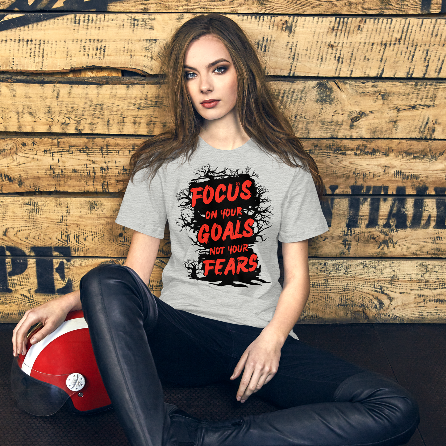 Focus On Your Goals Not On Your Fears | Women Round Neck Half Sleeve T-shirt