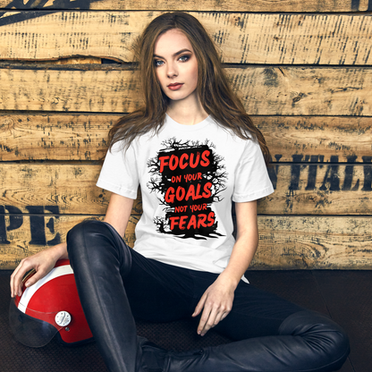 Focus On Your Goals Not On Your Fears | Women Round Neck Half Sleeve T-shirt