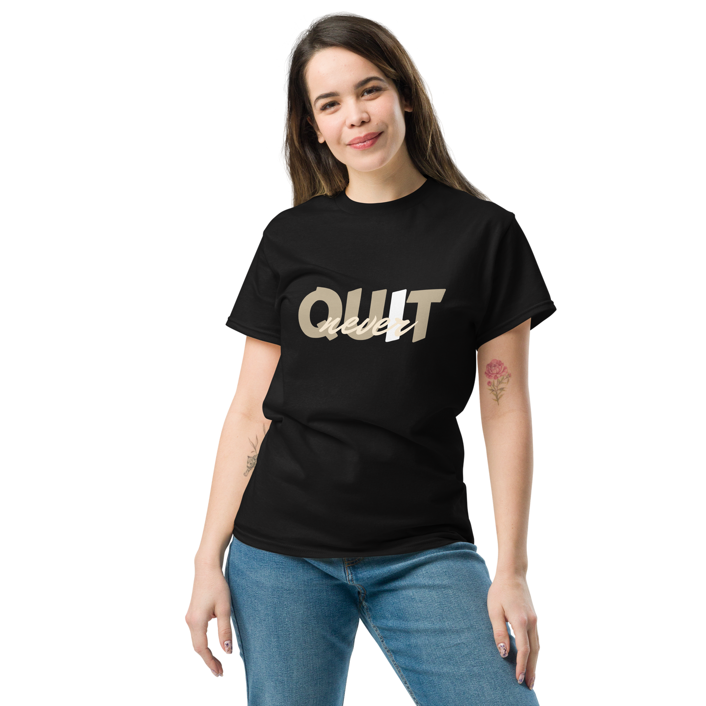 I Never Quit | Women Round Neck Half Sleeve T-shirt