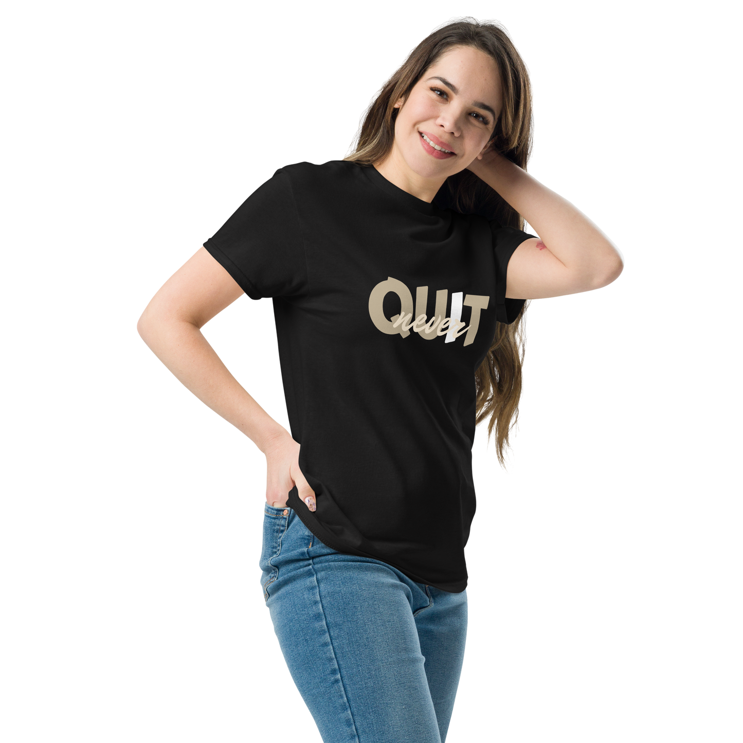 I Never Quit | Women Round Neck Half Sleeve T-shirt