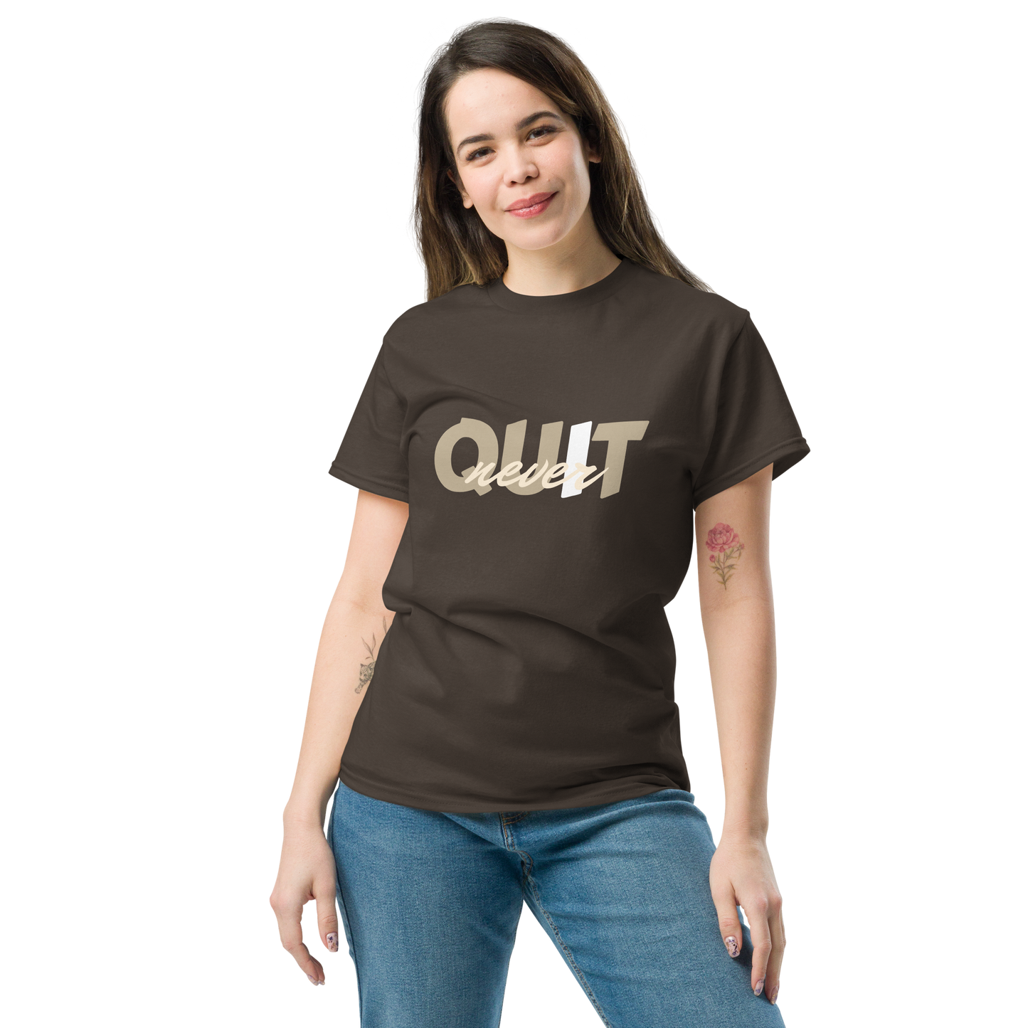 I Never Quit | Women Round Neck Half Sleeve T-shirt