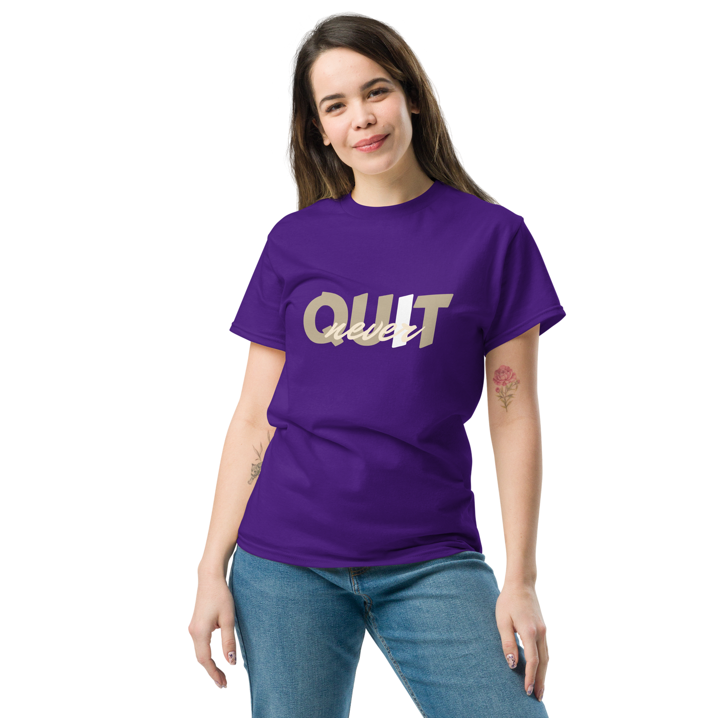 I Never Quit | Women Round Neck Half Sleeve T-shirt