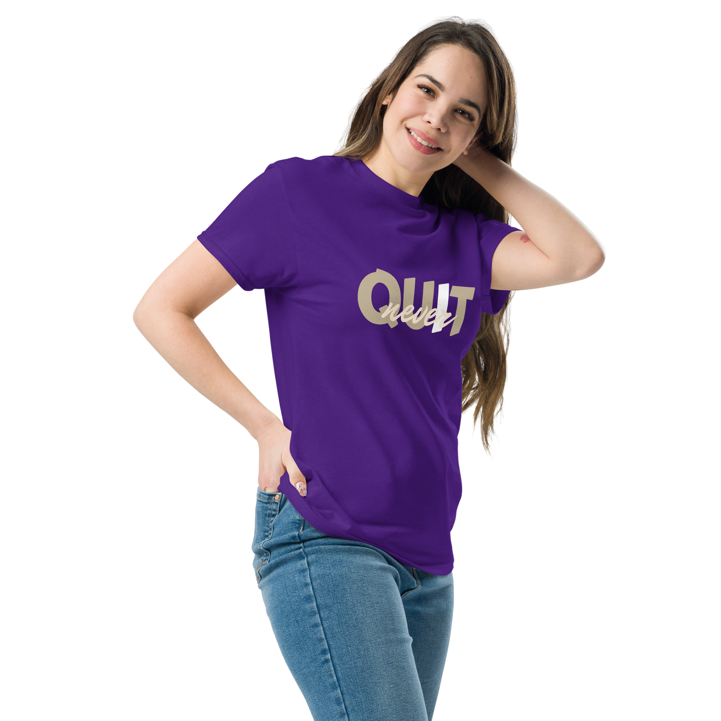 I Never Quit | Women Round Neck Half Sleeve T-shirt