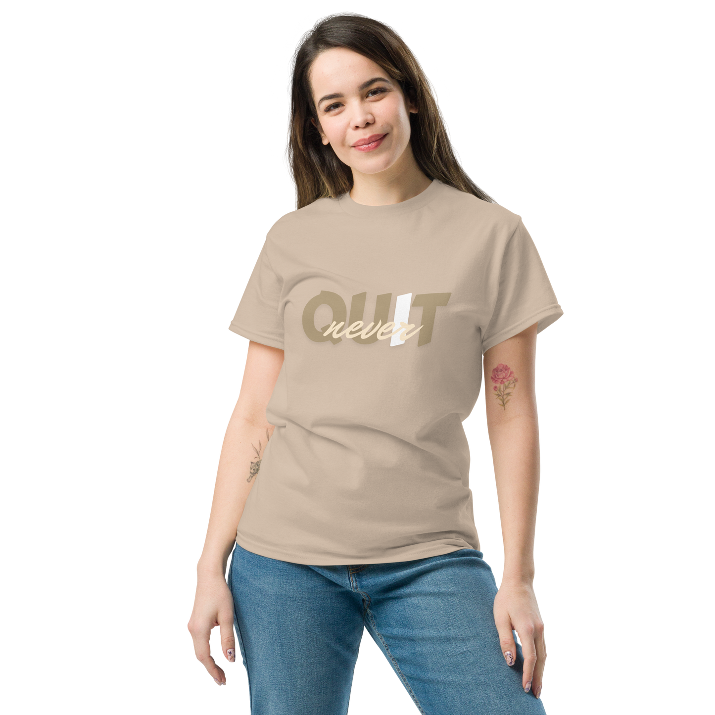 I Never Quit | Women Round Neck Half Sleeve T-shirt