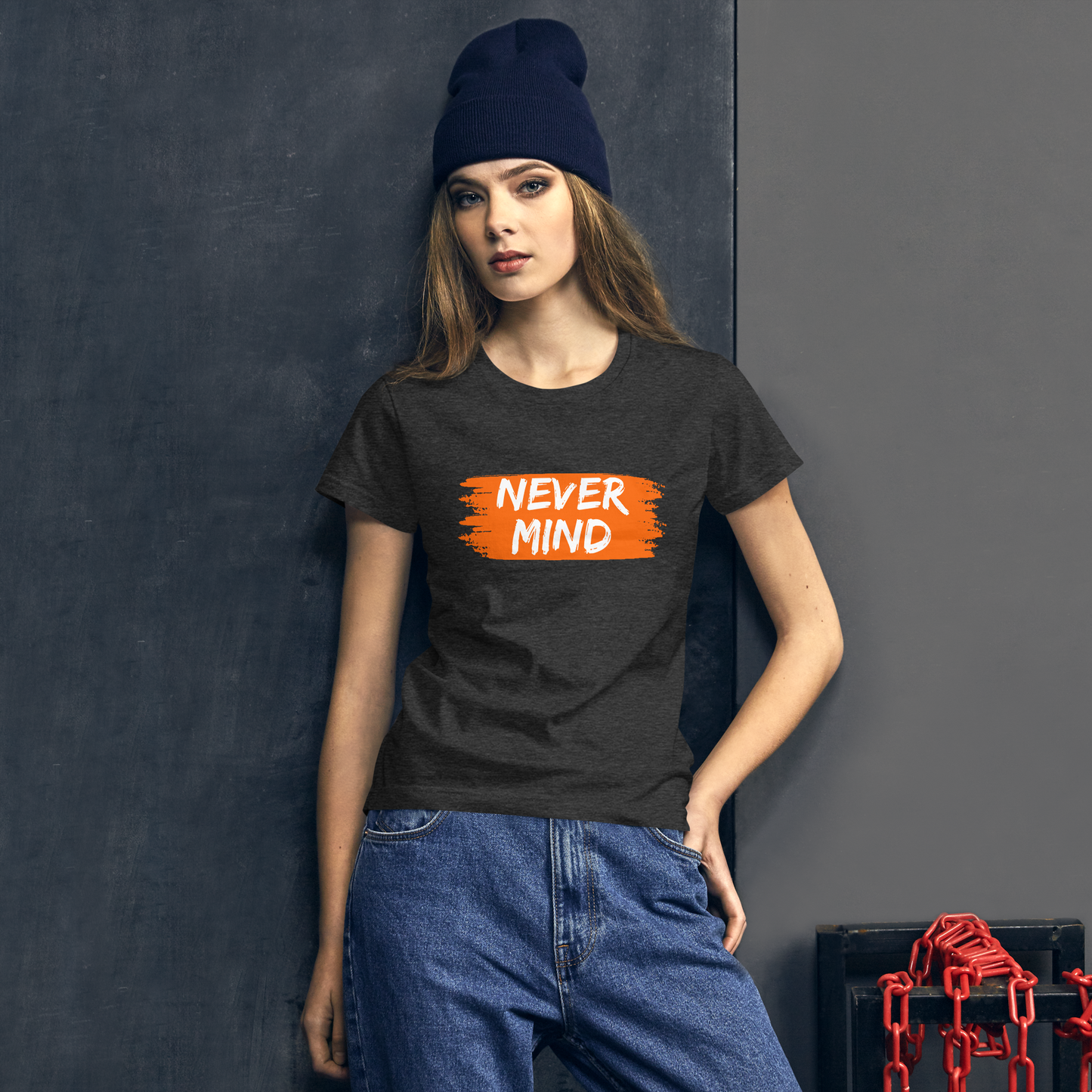 Never Mind | Women Graphic Printed T-Shirt