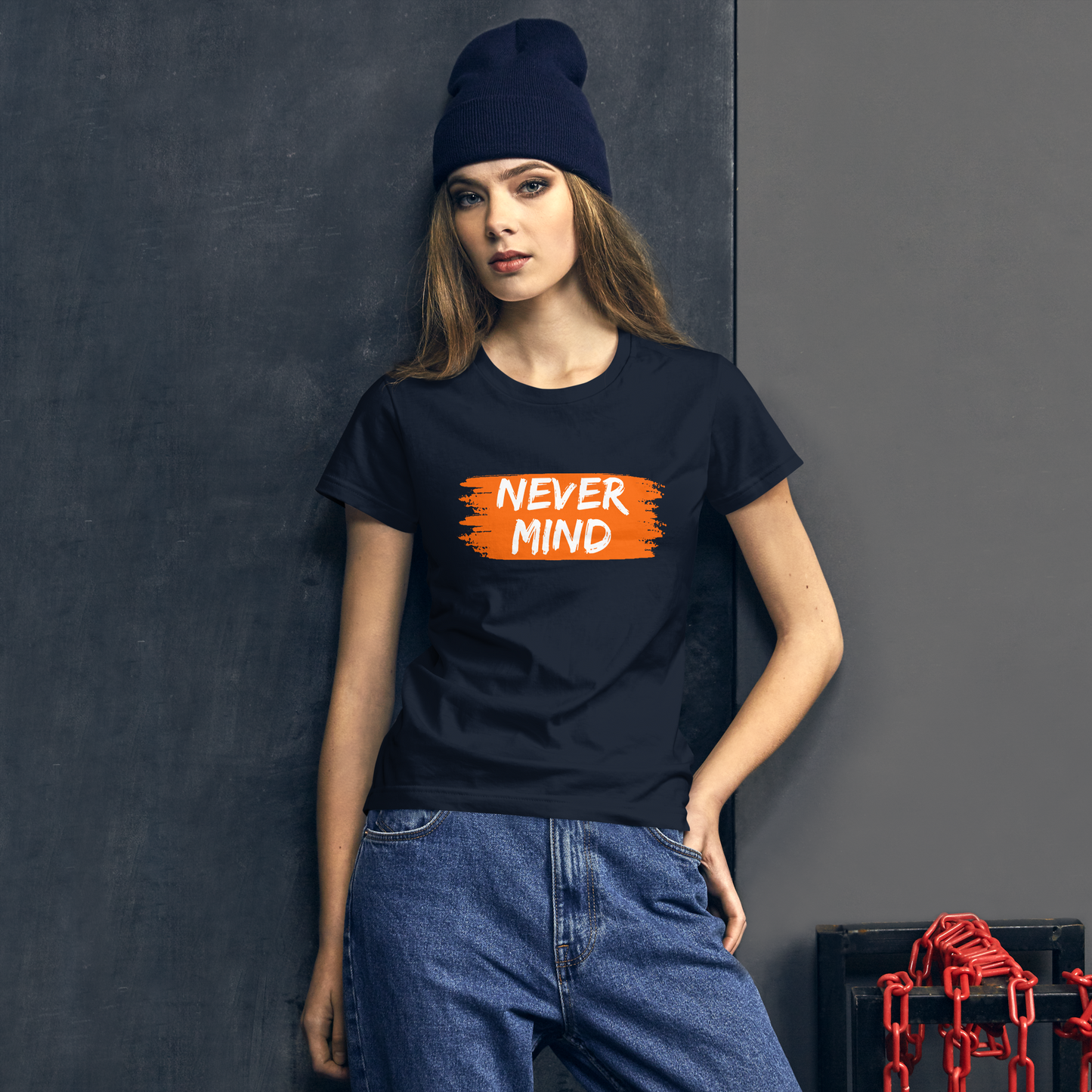 Never Mind | Women Graphic Printed T-Shirt